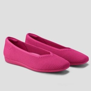 Vivaia Margot Square Toe V Cut Flats Pink Size 37.5 US 7.5 EUC